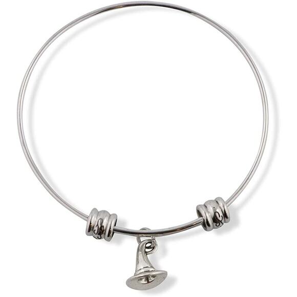 Witch Hat Charm Bangle Bracelet Jewelry - Picture 1 of 4